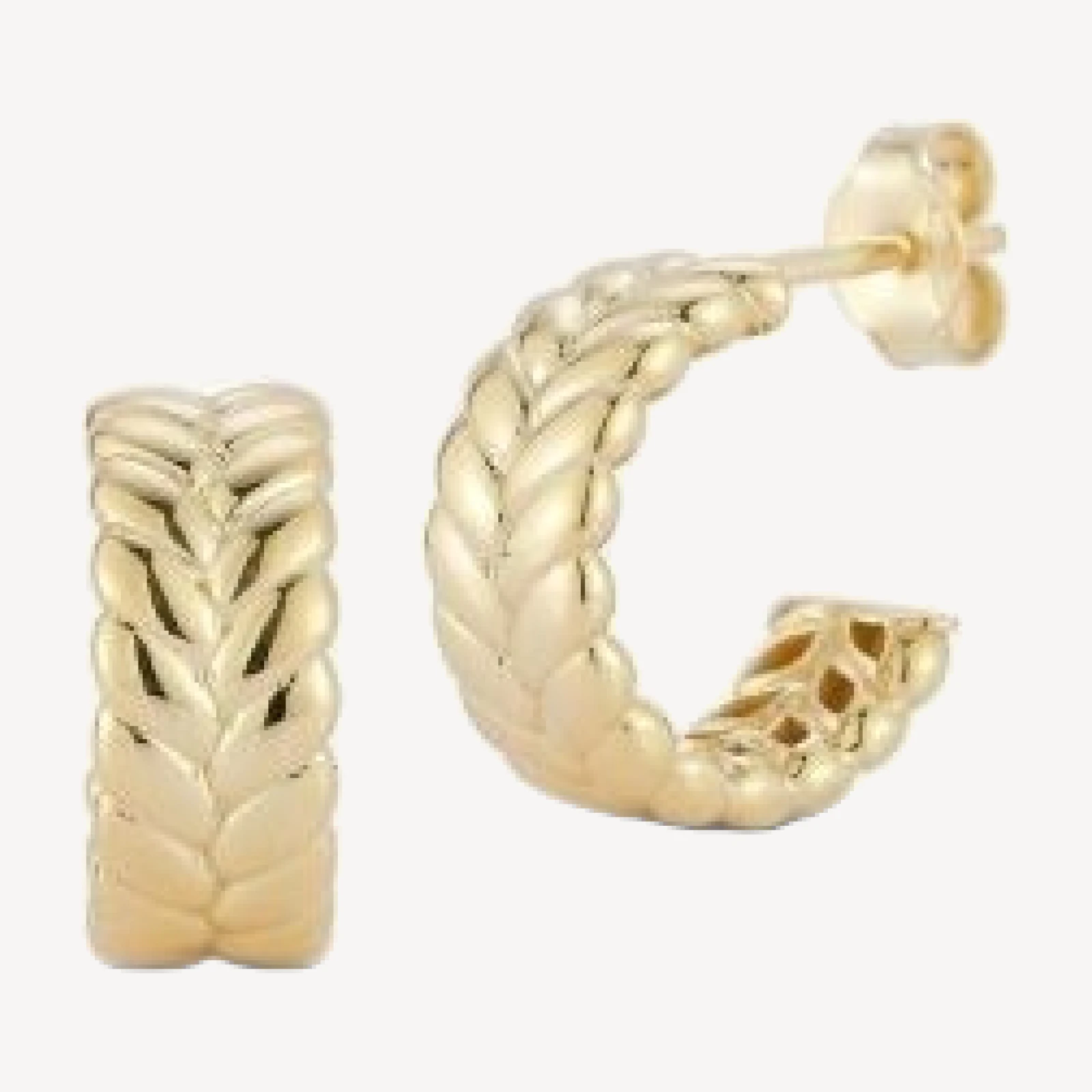 Bloomingdale's Fine Collection Puffed Huggie Hoop Earrings in 14K Yellow Gold