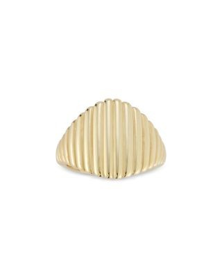 Bloomingdale's Fine Collection 14K Yellow Gold Graduated Ribbed Signet Ring
