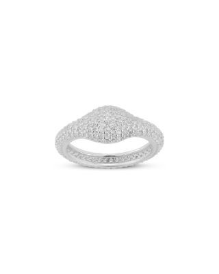Aqua Pave Signet Dome Ring, Exclusive