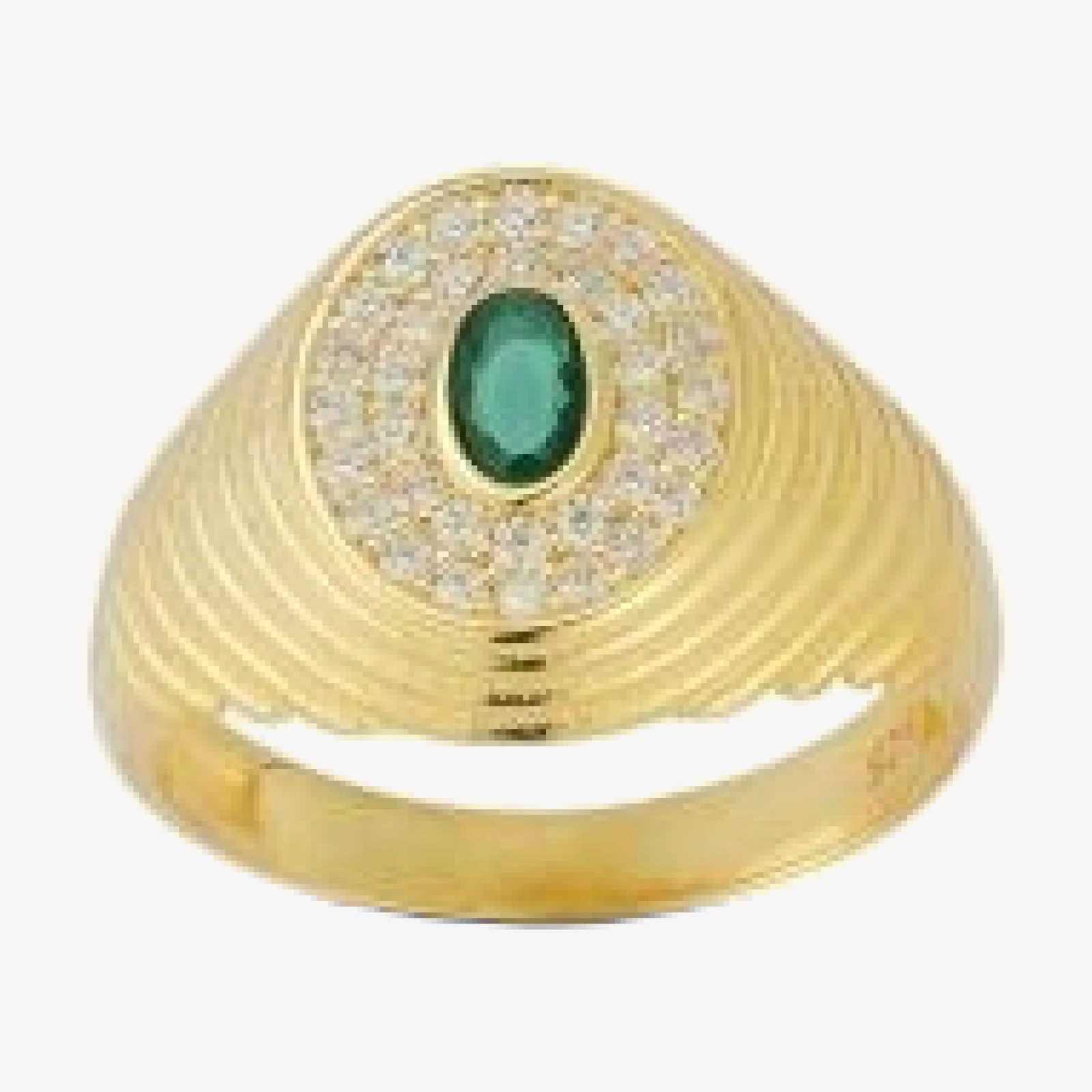 Aqua Ribbed Oval Signet Ring, Exclusive