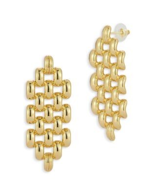 Aqua Panther Link Drop Earrings - Exclusive
