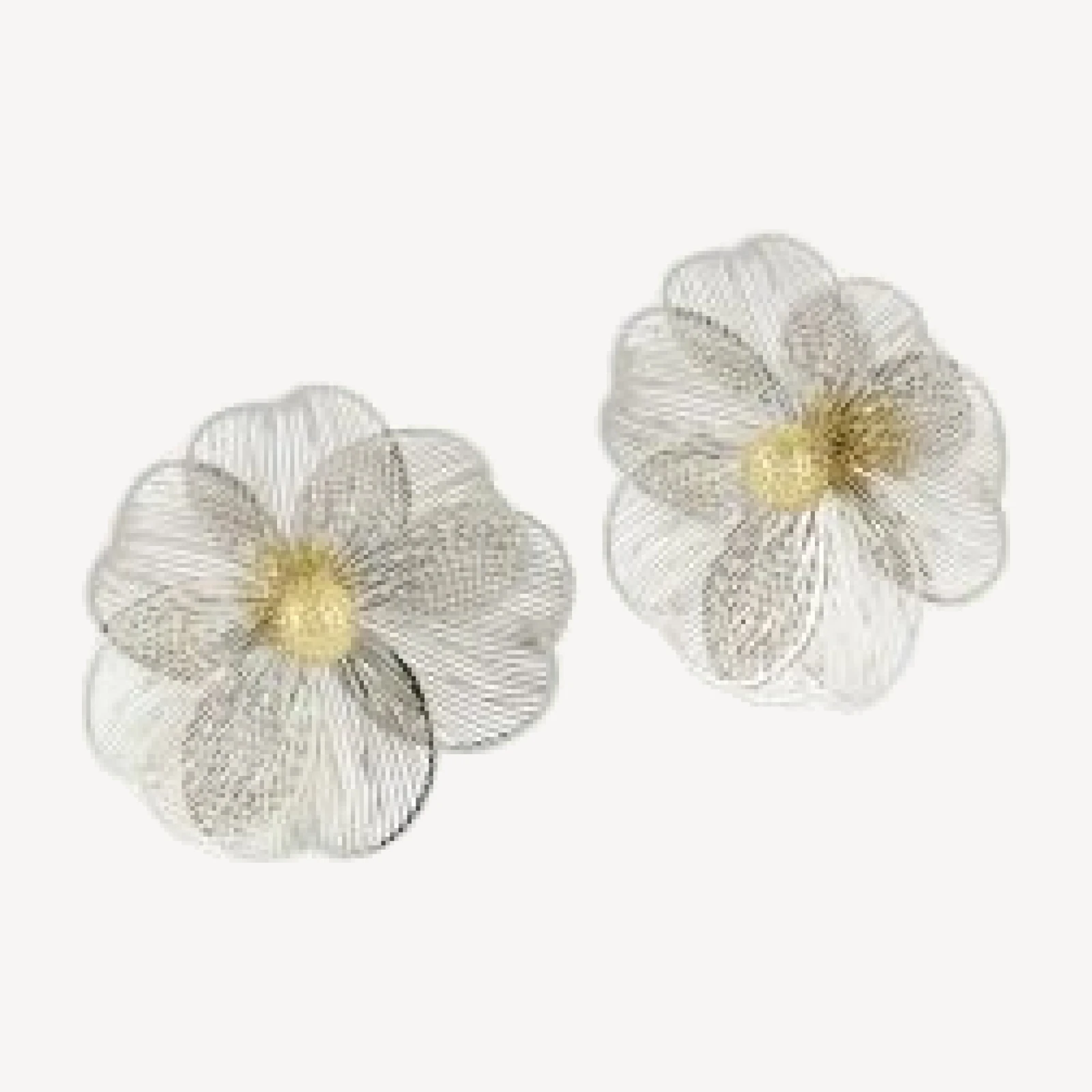 Aqua Flower Statement Stud Earrings - Exclusive