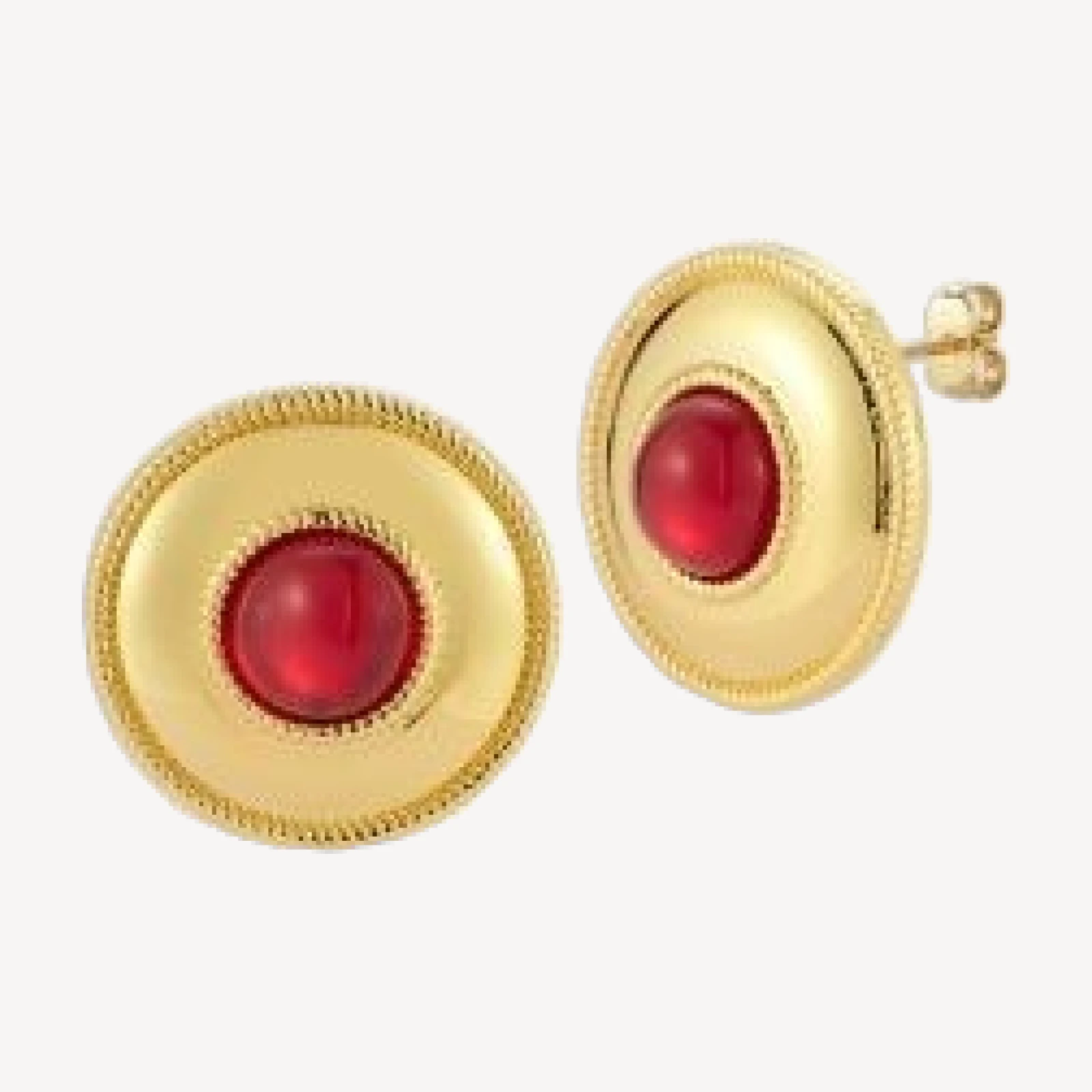 Aqua Red Crystal Stud Earrings - Exclusive