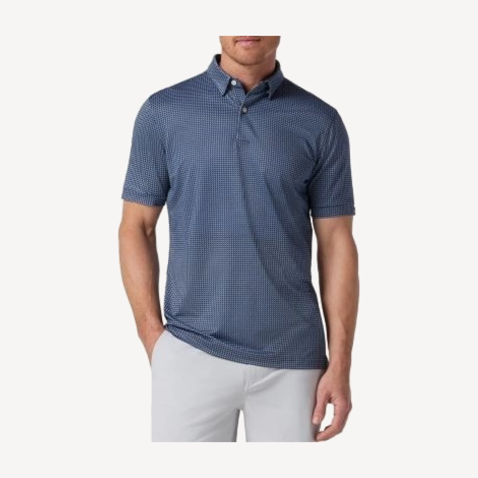 Mizzen+Main Halyard Short Sleeve Polo Navy Geo Twill