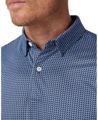 Mizzen+Main Halyard Short Sleeve Polo Navy Geo Twill