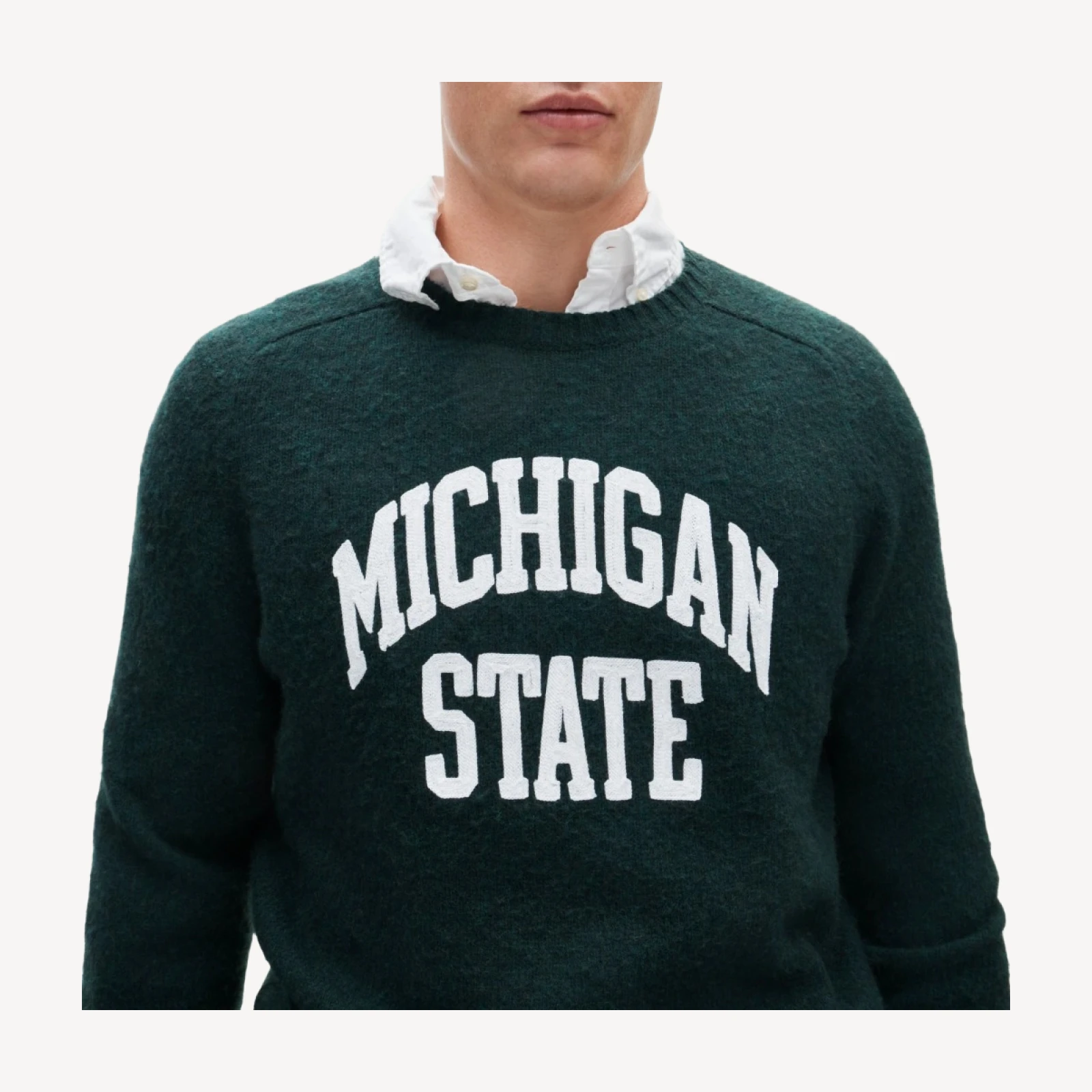 '47 x J.Crew brushed wool Michigan State sweater