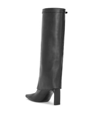 Staud Women's Wally Leather Foldover Cuff High Heel Boots