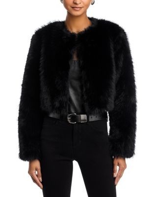 Aqua x Salvatore Rizza Faux Fur Bolero Jacket - Exclusive