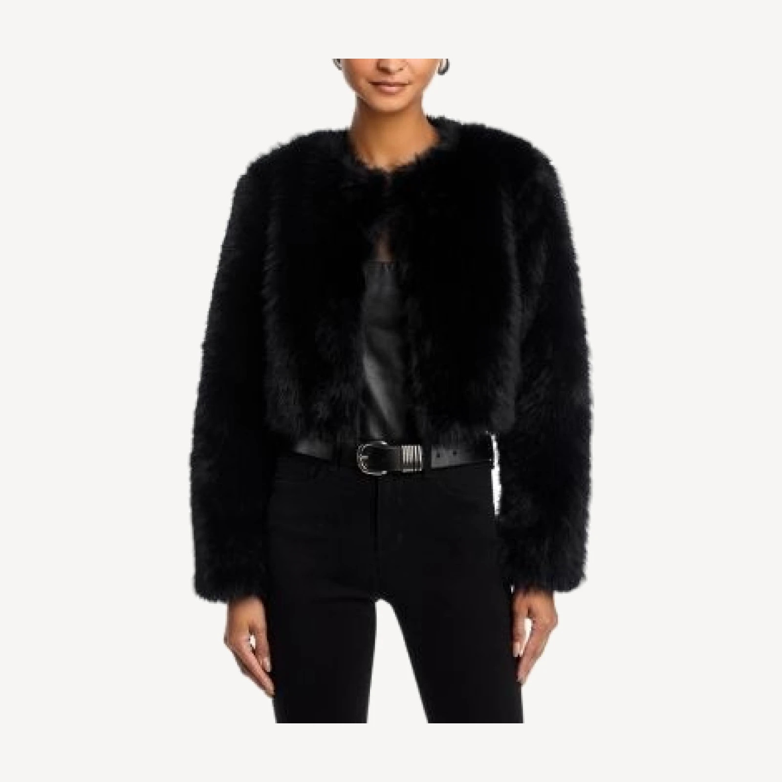 Aqua x Salvatore Rizza Faux Fur Bolero Jacket - Exclusive