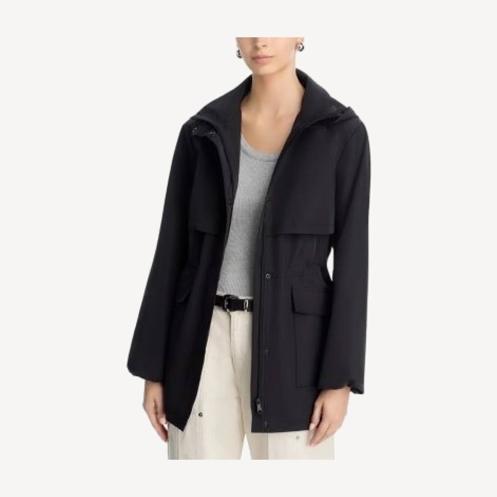 Aqua Mock Neck Raincoat - Exclusive