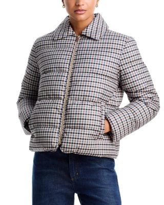 Aqua Plaid Puffer Jacket - Exclusive
