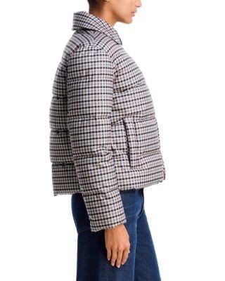 Aqua Plaid Puffer Jacket - Exclusive
