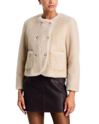Aqua Faux Shearling Jacket - Exclusive