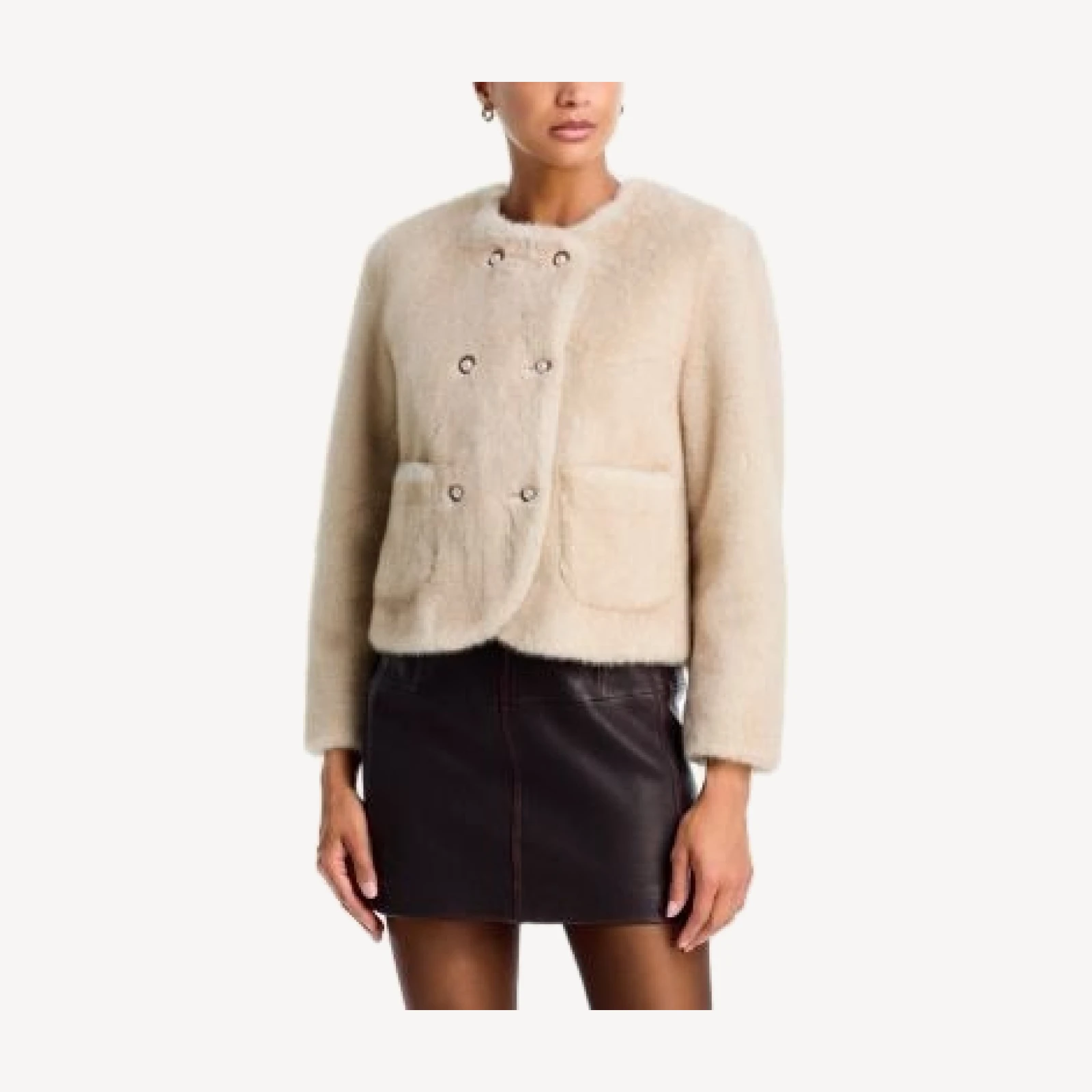 Aqua Faux Shearling Jacket - Exclusive