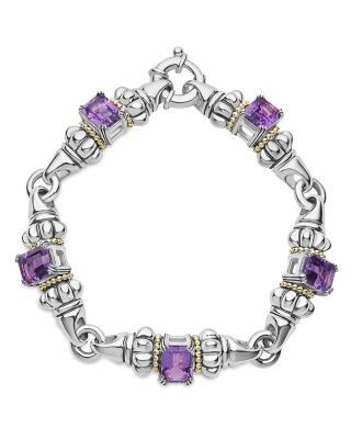 Lagos 18K Yellow Gold & Sterling Silver Glacier Amethyst Link Bracelet