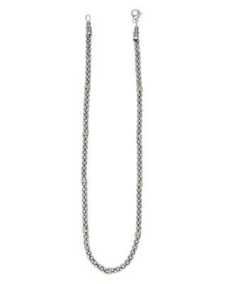 Lagos 18K Gold and Sterling Silver Caviar Mini Rope Necklace, 18
