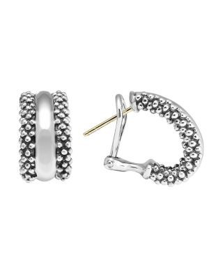 Lagos Caviar Hoop Earrings in Sterling Silver