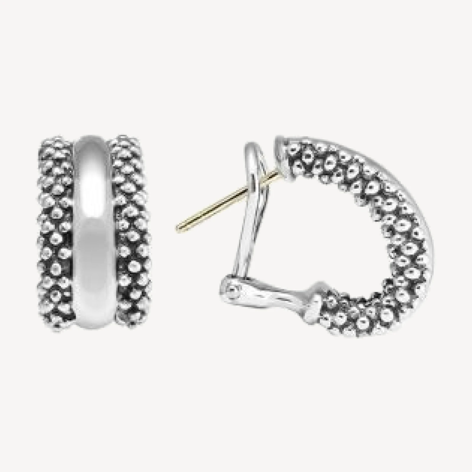 Lagos Caviar Hoop Earrings in Sterling Silver