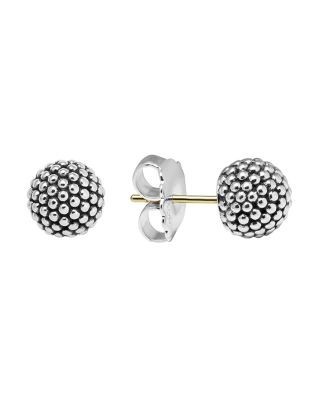Lagos Sterling Silver Beaded Earrings, 10mm