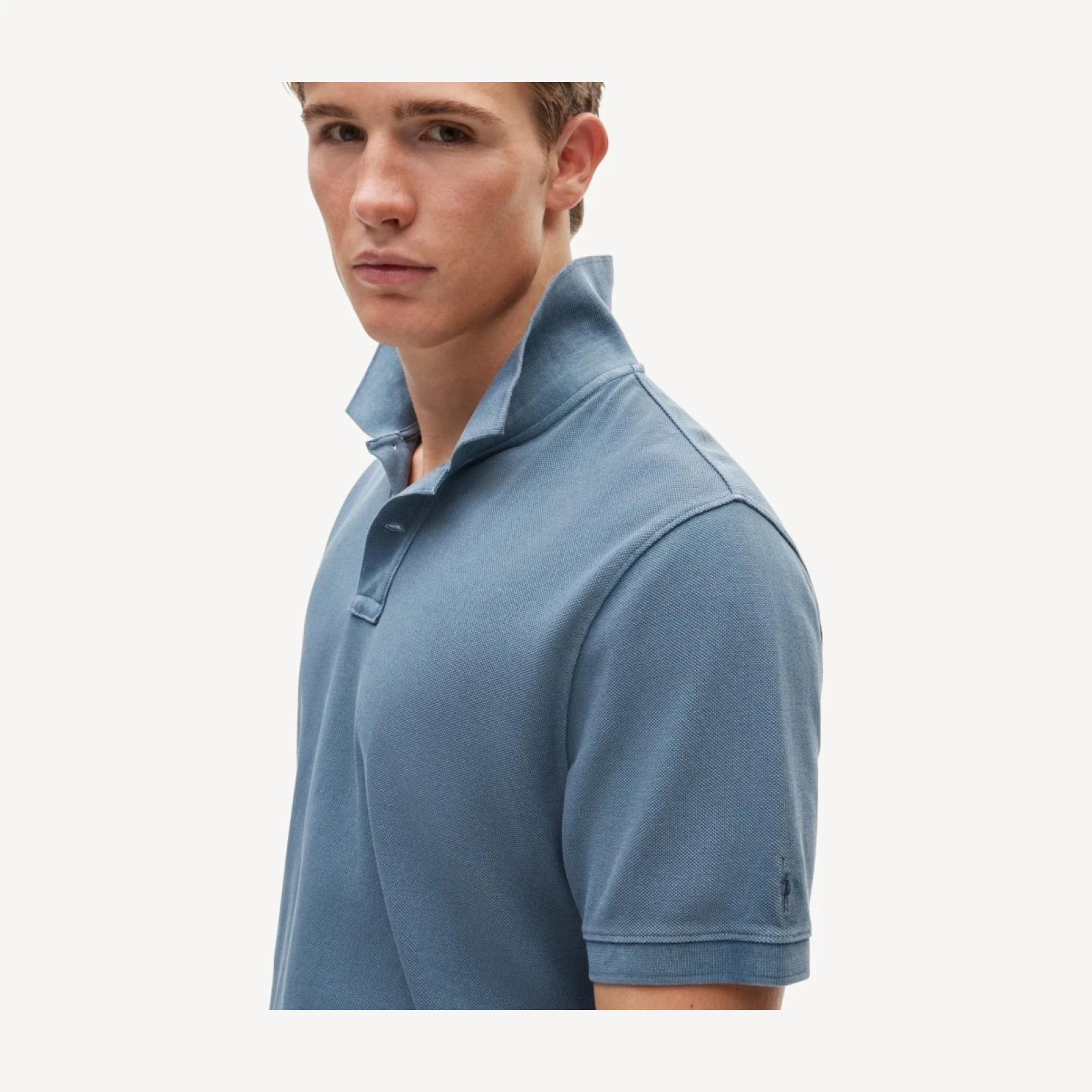 Washed piqué polo shirt