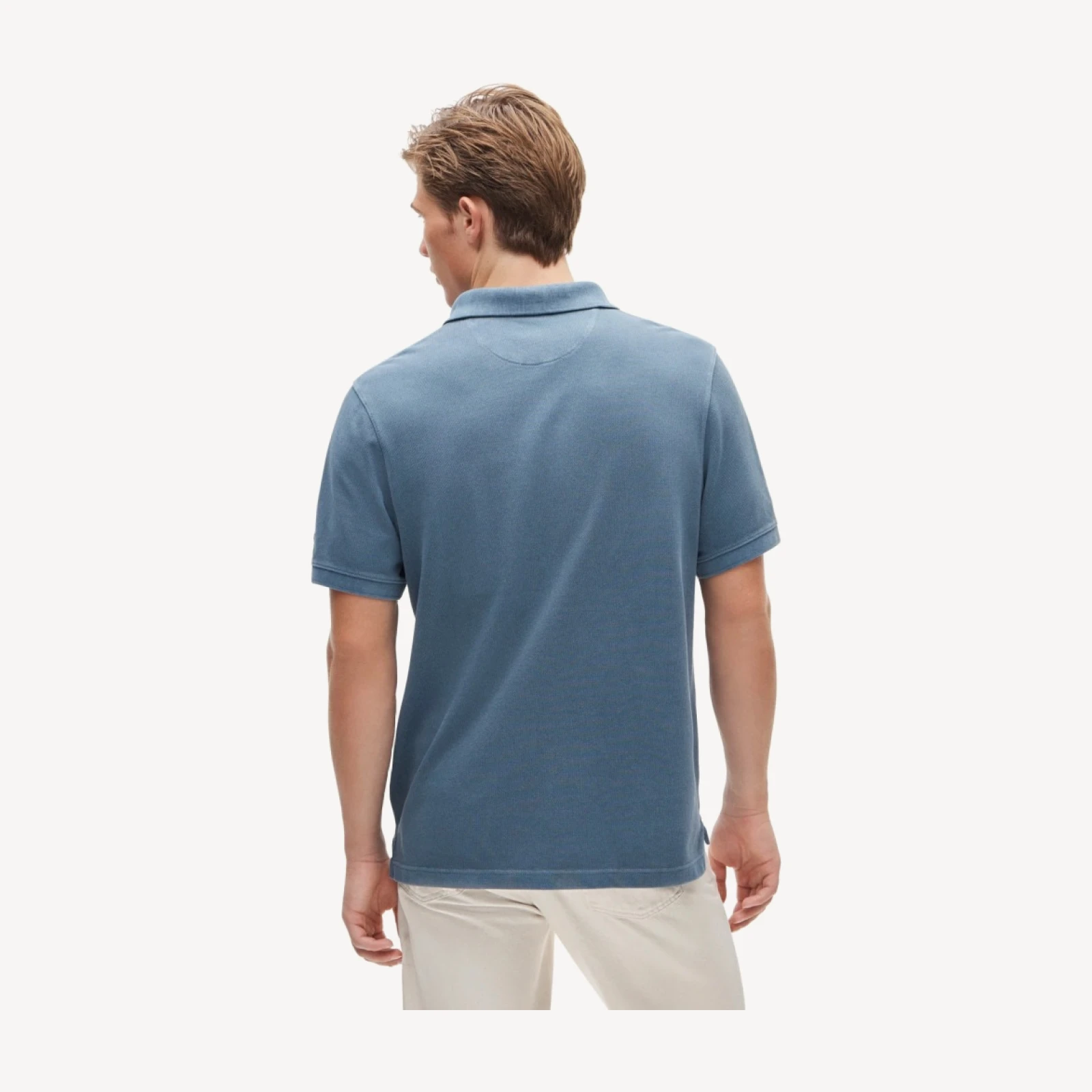 Washed piqué polo shirt