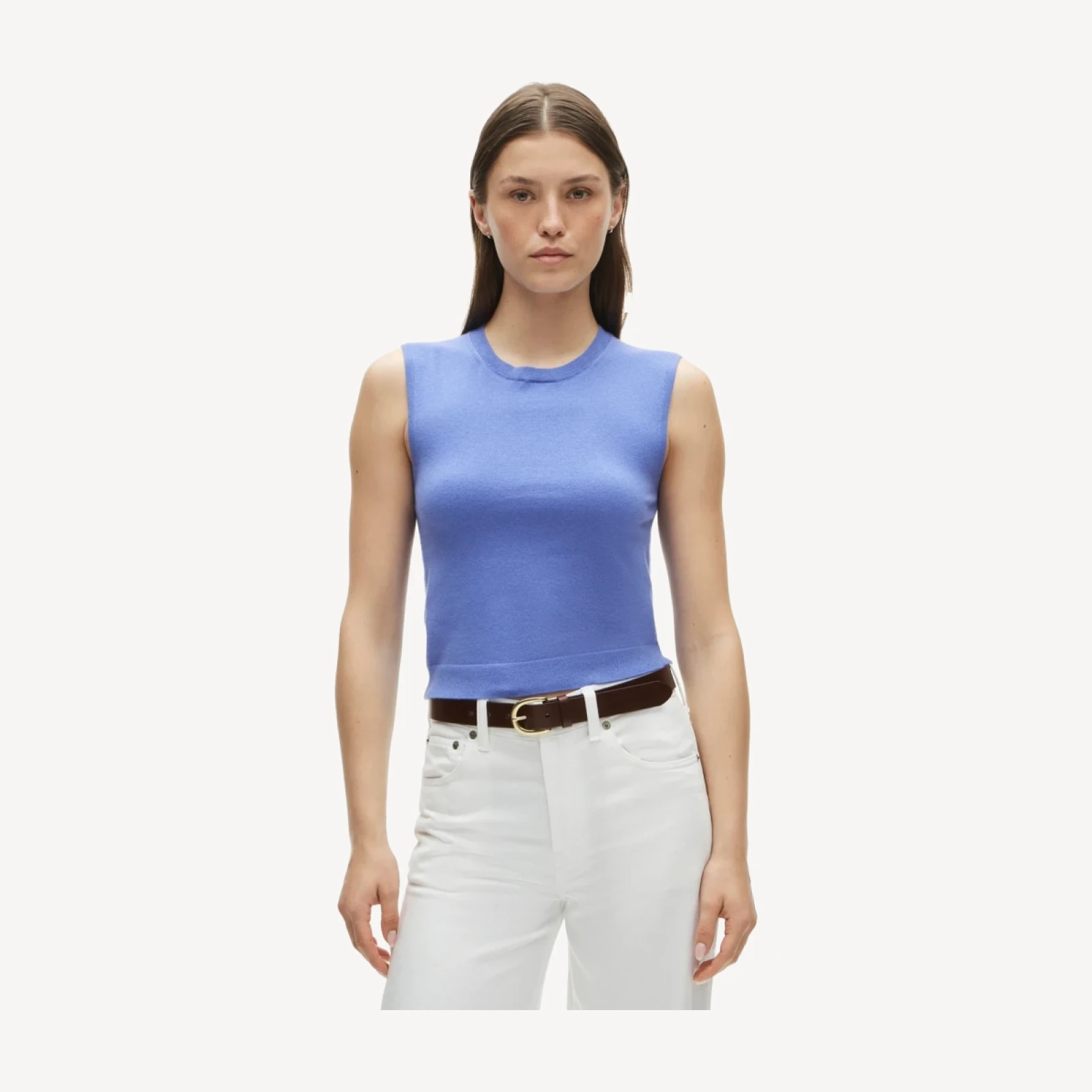 Featherweight cashmere-blend cropped sweater shell
