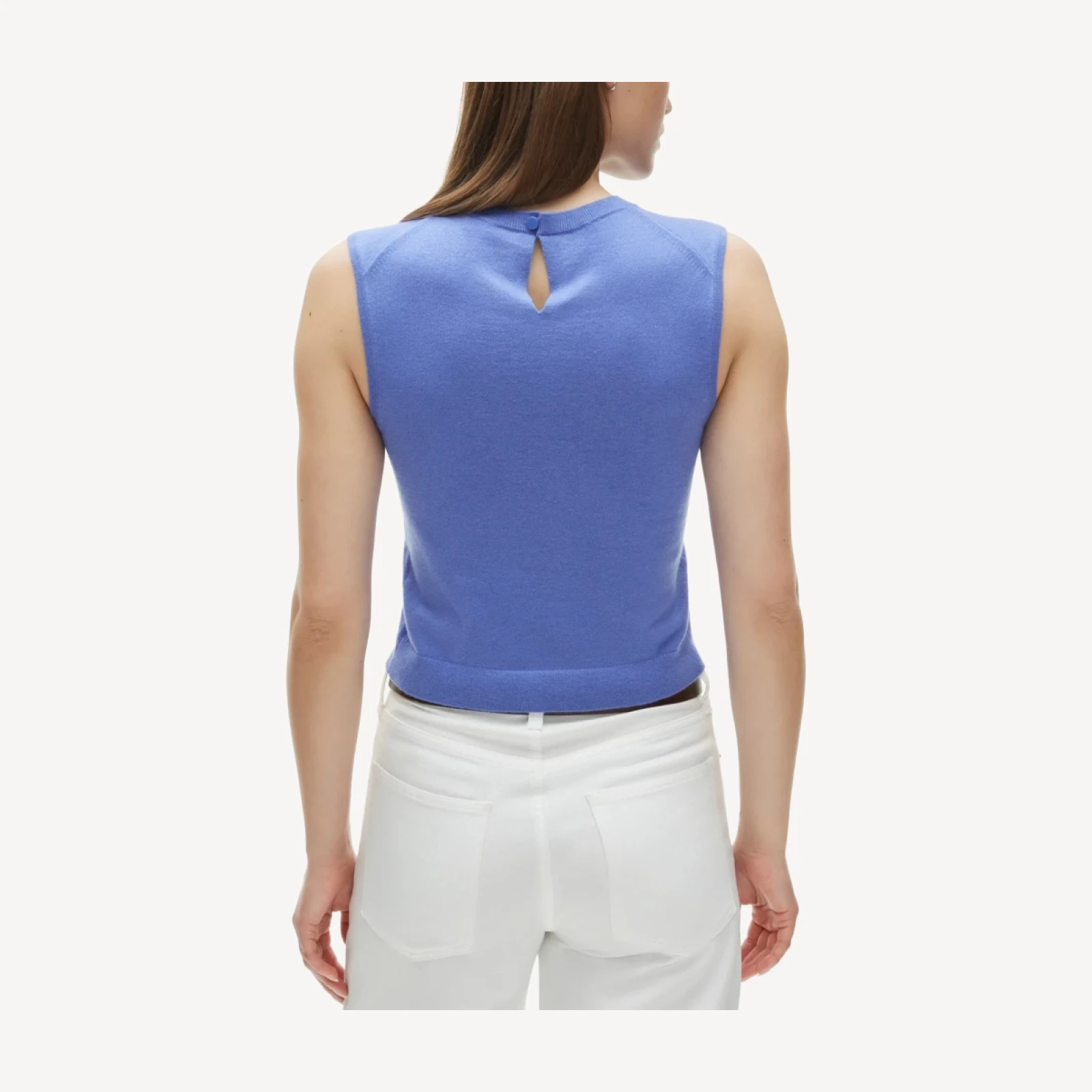 Featherweight cashmere-blend cropped sweater shell