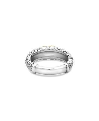 Lagos 18K Gold & Sterling Silver Embrace Collection Diamond Caviar Ring