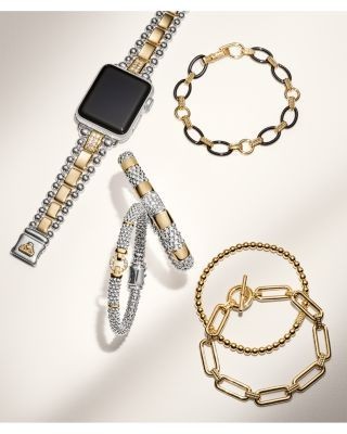 Lagos 18K Yellow Gold Signature Caviar Link Bracelet