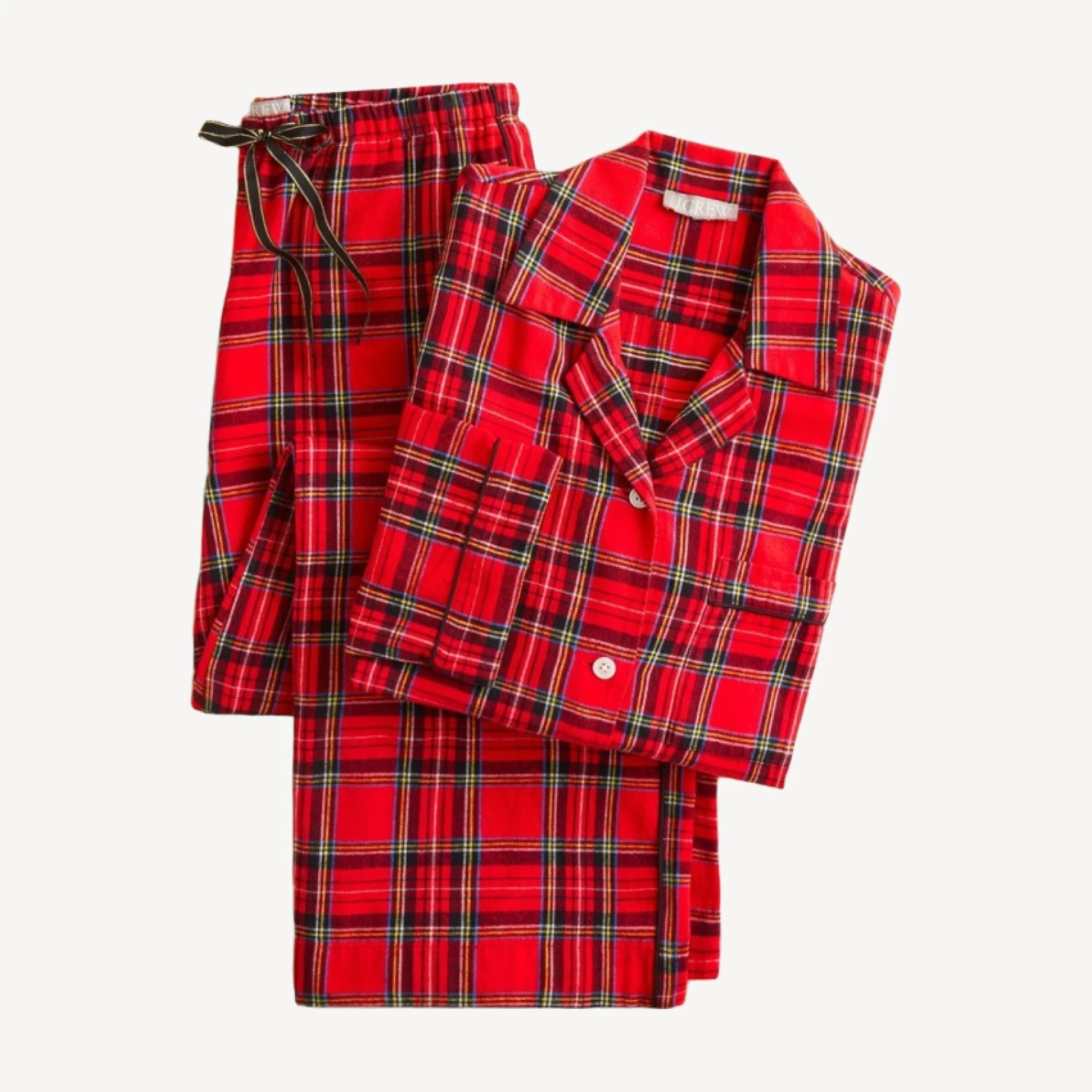 Flannel long-sleeve pajama pant set in Good Tidings plaid