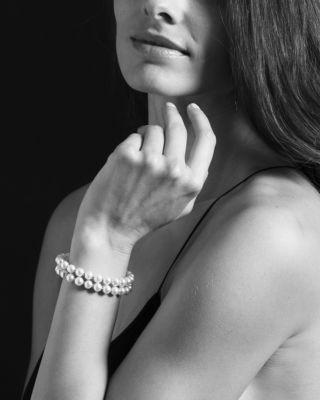 Lagos Sterling Silver Luna 2 Strand Cultured Pearl Bracelet