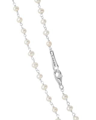 Lagos Sterling Silver Luna Cultured Freshwater Pearl Strand Necklace, 36