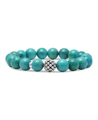 Lagos Caviar Ball Beaded Turquoise Bracelet, 10mm