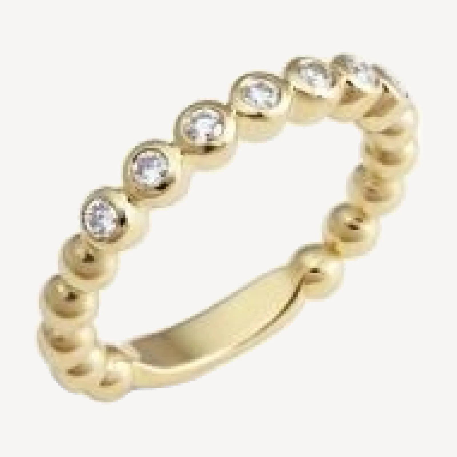 Lagos 18K Gold Beaded and Diamond Ring