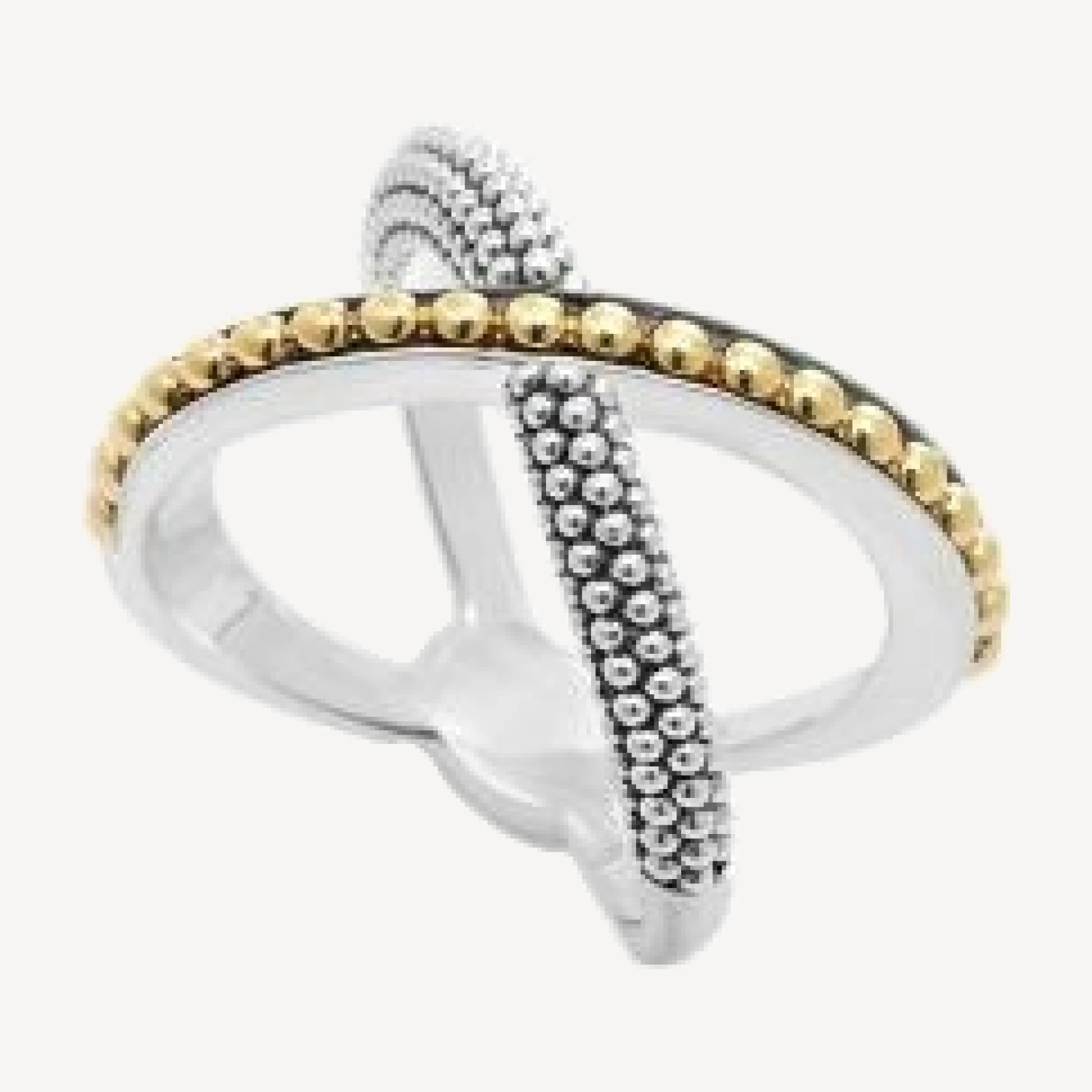 Lagos 18K Gold and Sterling Silver Enso X Ring