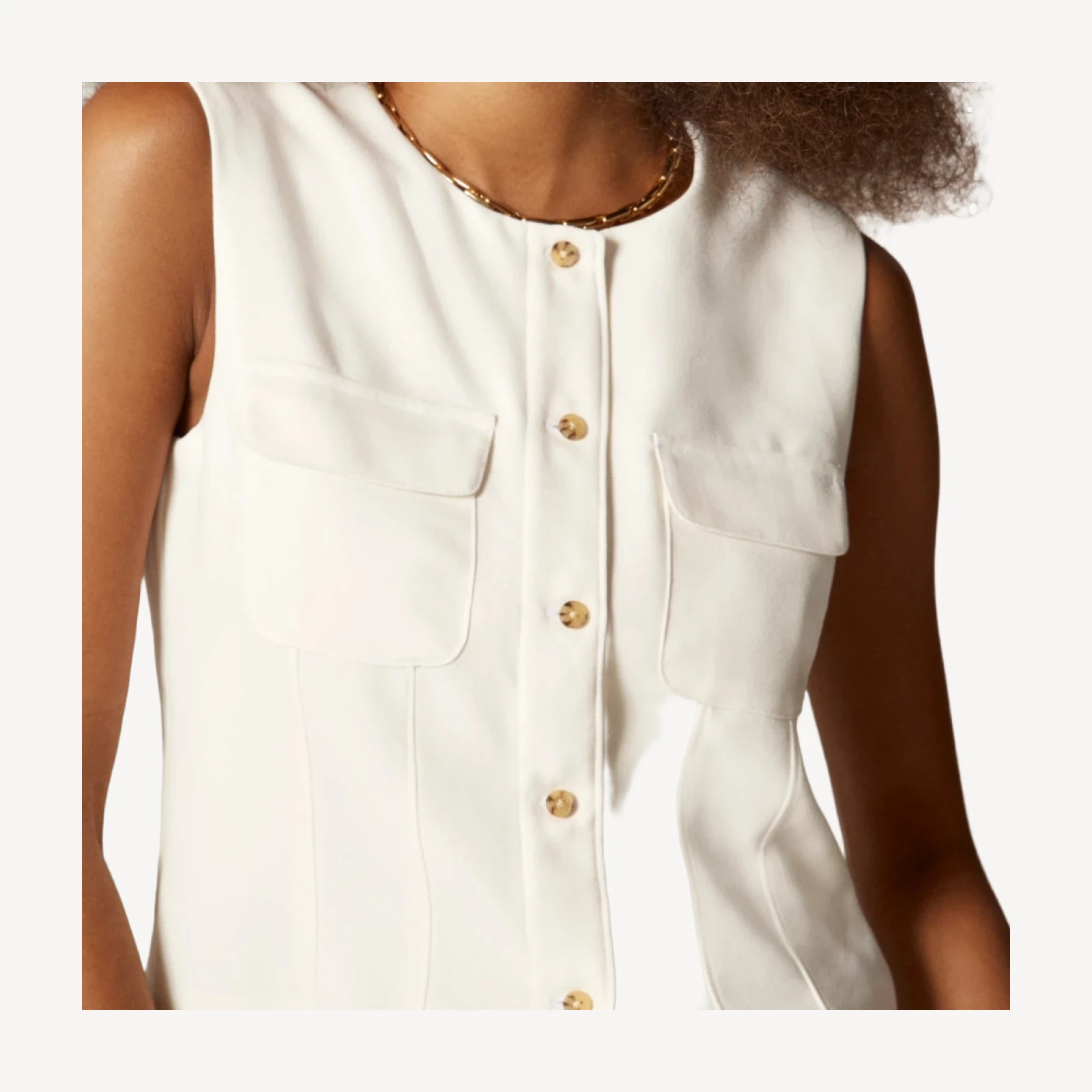 Crewneck vest in city crepe