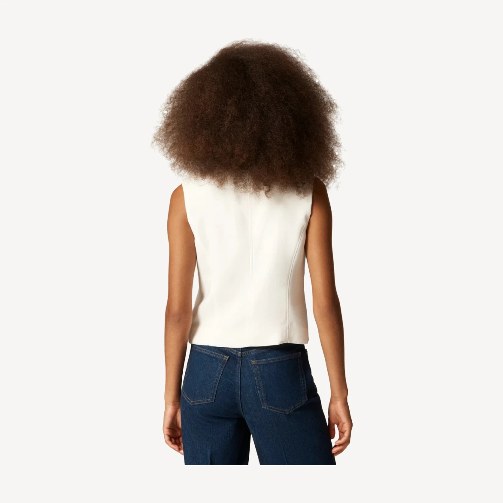 Crewneck vest in city crepe