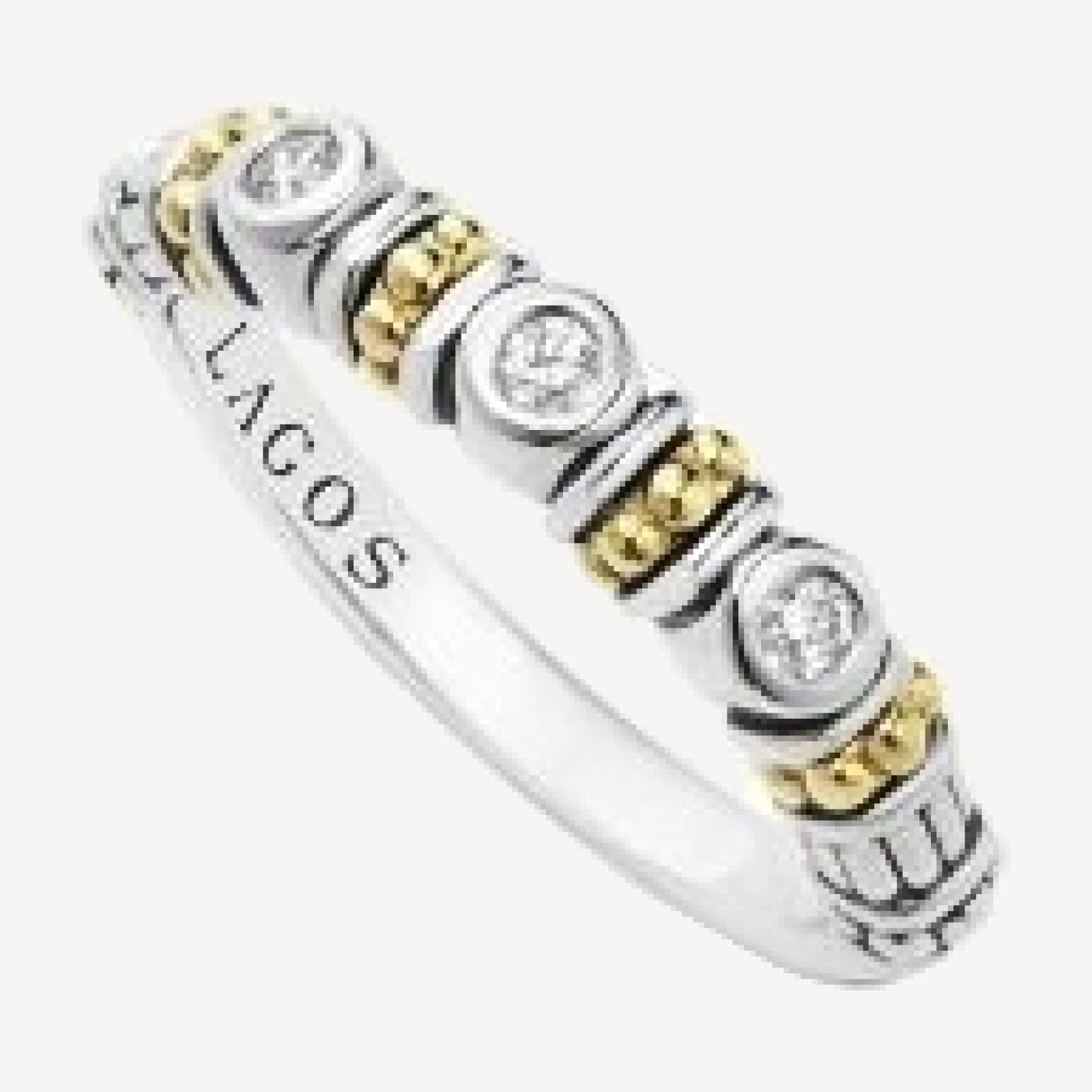Lagos Sterling Silver Three Diamond Rittenhouse Stacking Ring with 18K Gold Stations