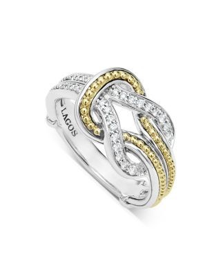 Lagos 18K Yellow Gold & Sterling Silver Newport Diamond Knot Statement Ring