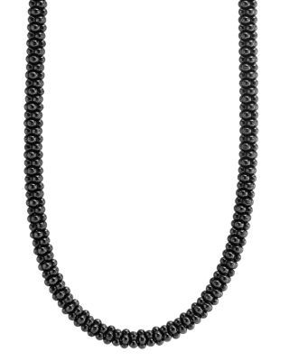 Lagos Black Caviar Ceramic Necklace with 18K Gold, 16