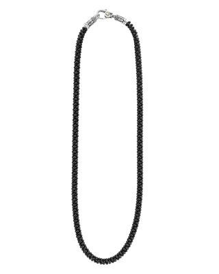 Lagos Black Caviar Ceramic Necklace with 18K Gold, 16