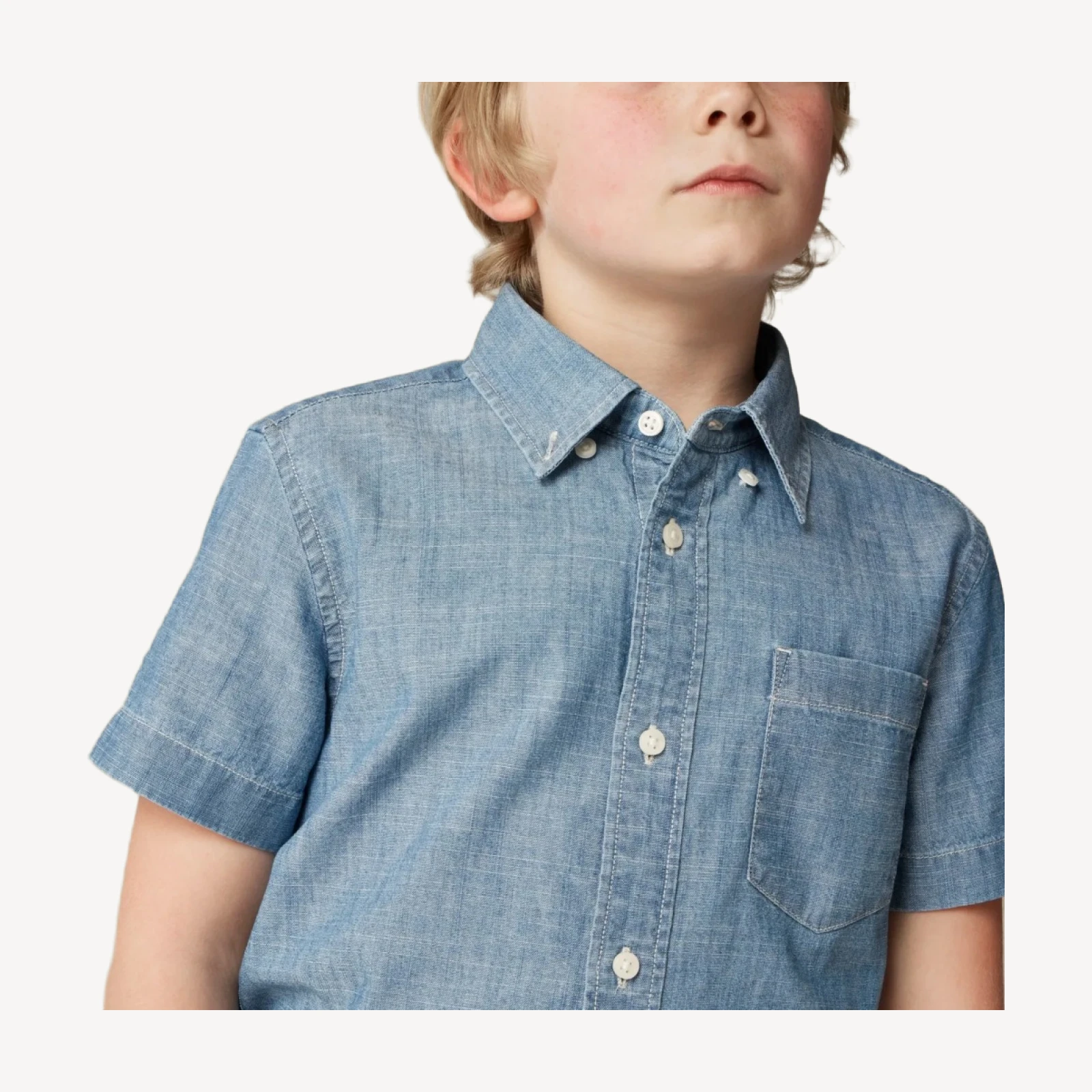 Kids' short-sleeve chambray shirt