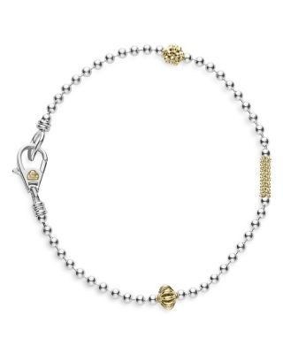 Lagos 18K Yellow Gold & Sterling Silver Caviar Icon Beaded Bracelet