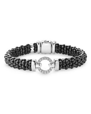 Lagos Black Caviar Ceramic Bracelet with Sterling Silver and Diamonds