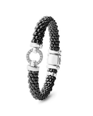 Lagos Black Caviar Ceramic Bracelet with Sterling Silver and Diamonds