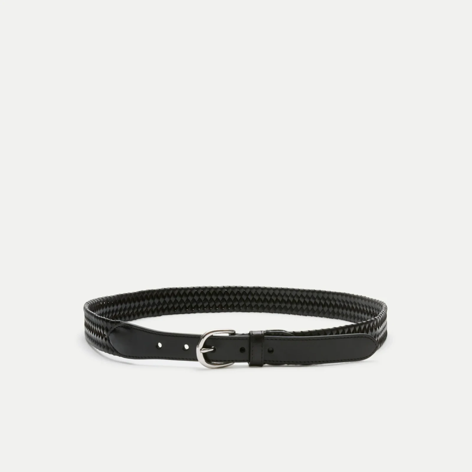 Woven elasticated Italian leather belt