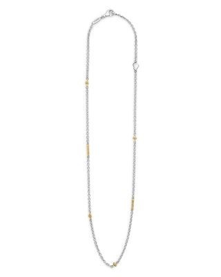 Lagos 18K Yellow Gold & Sterling Silver Caviar Chain Necklace, 16-18