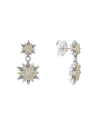 Lagos 18K Gold & Sterling Silver North Star Diamond Double Drop Earrings