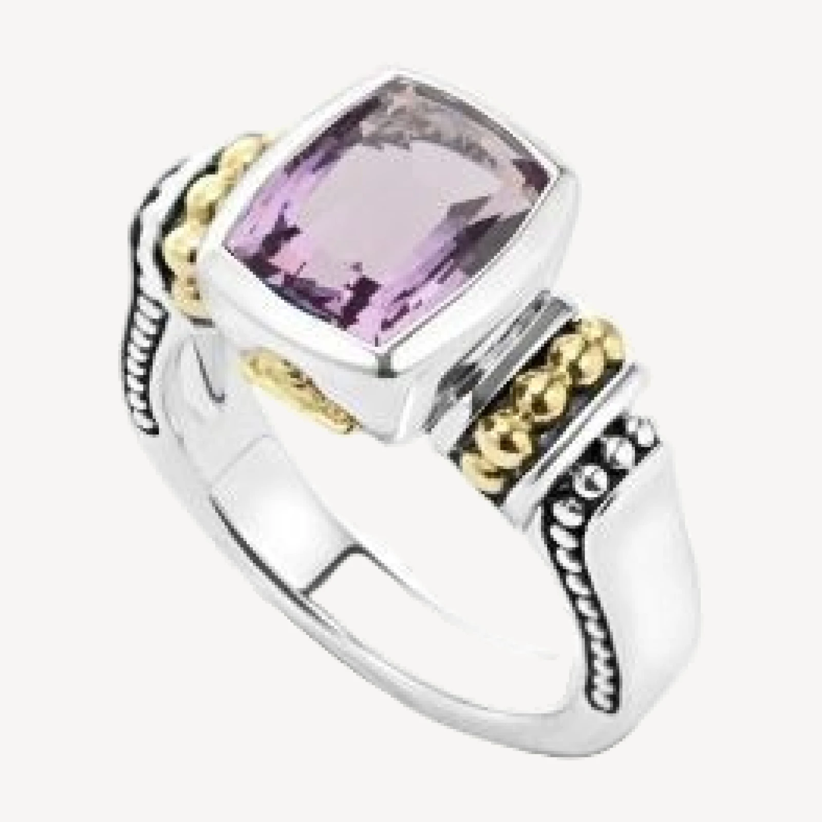 Lagos 18K Gold and Sterling Silver Rittenhouse Small Amethyst Ring