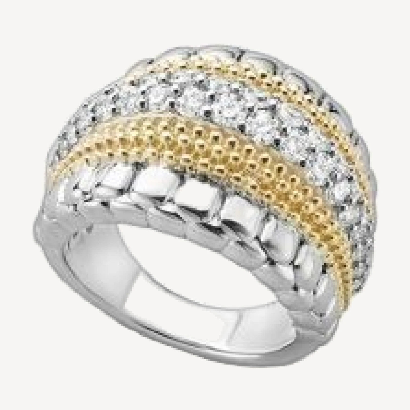 Lagos 18K Gold and Sterling Silver Diamond Lux Ring